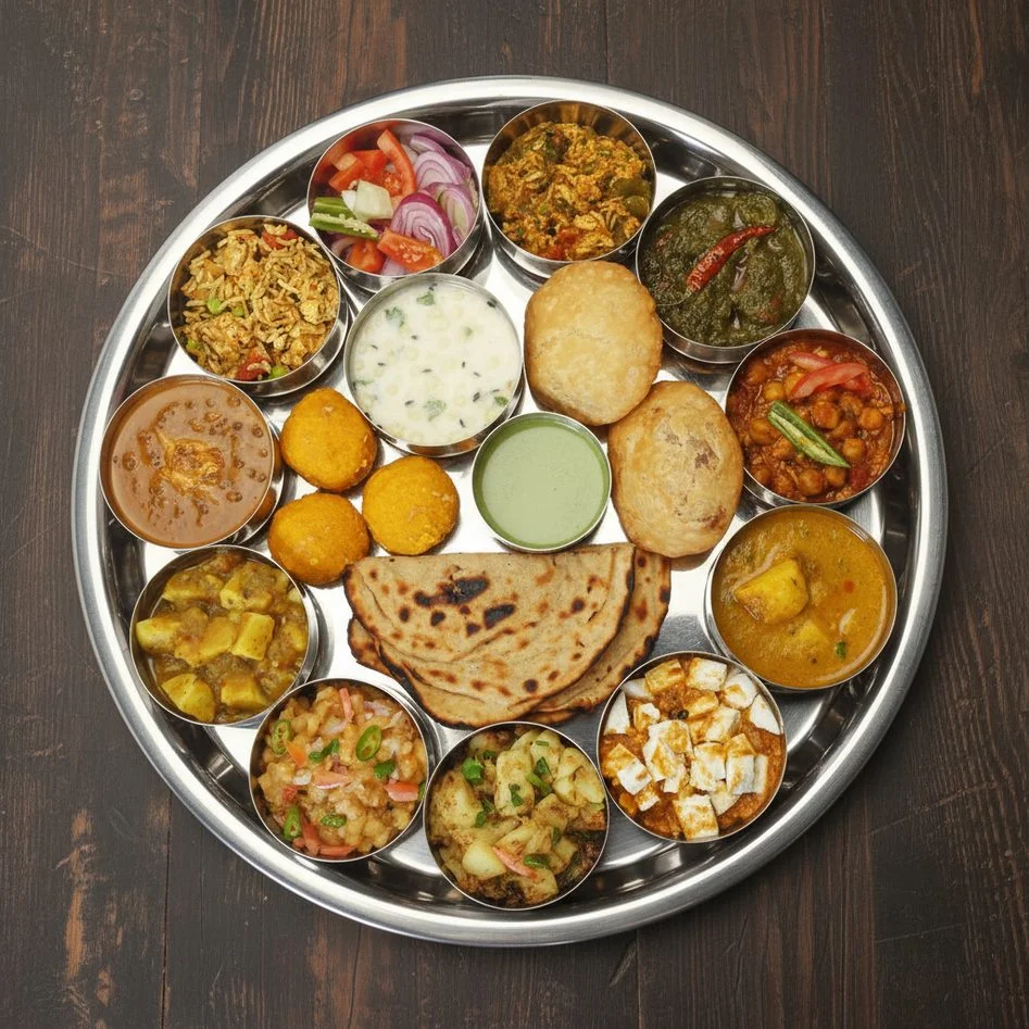 Complete Indian Thali tiffin meal vegetarian non-vegetarian Calgary delivery
